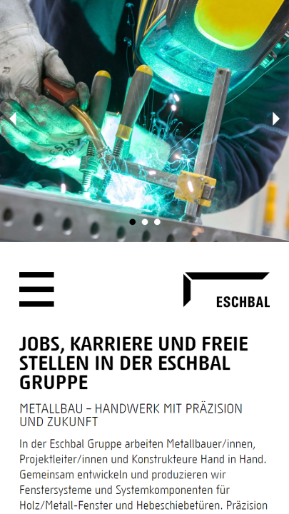 Screenshot Eschbal AG Mobile Jobs