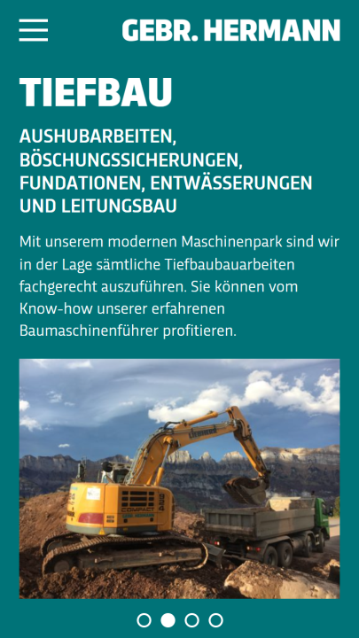Screenshot Gebr. Hermann AG Mobile Dienstleistungen Tiefbau