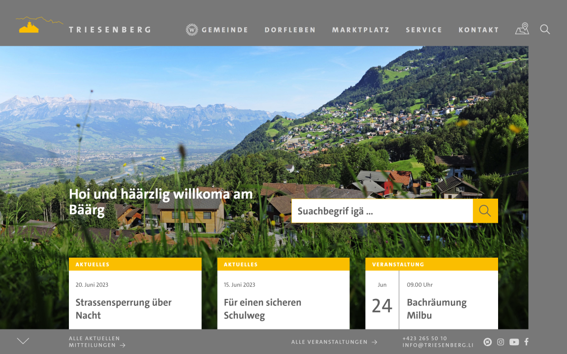 Screenshot Gemeindeverwaltung Triesenberg Desktop Home