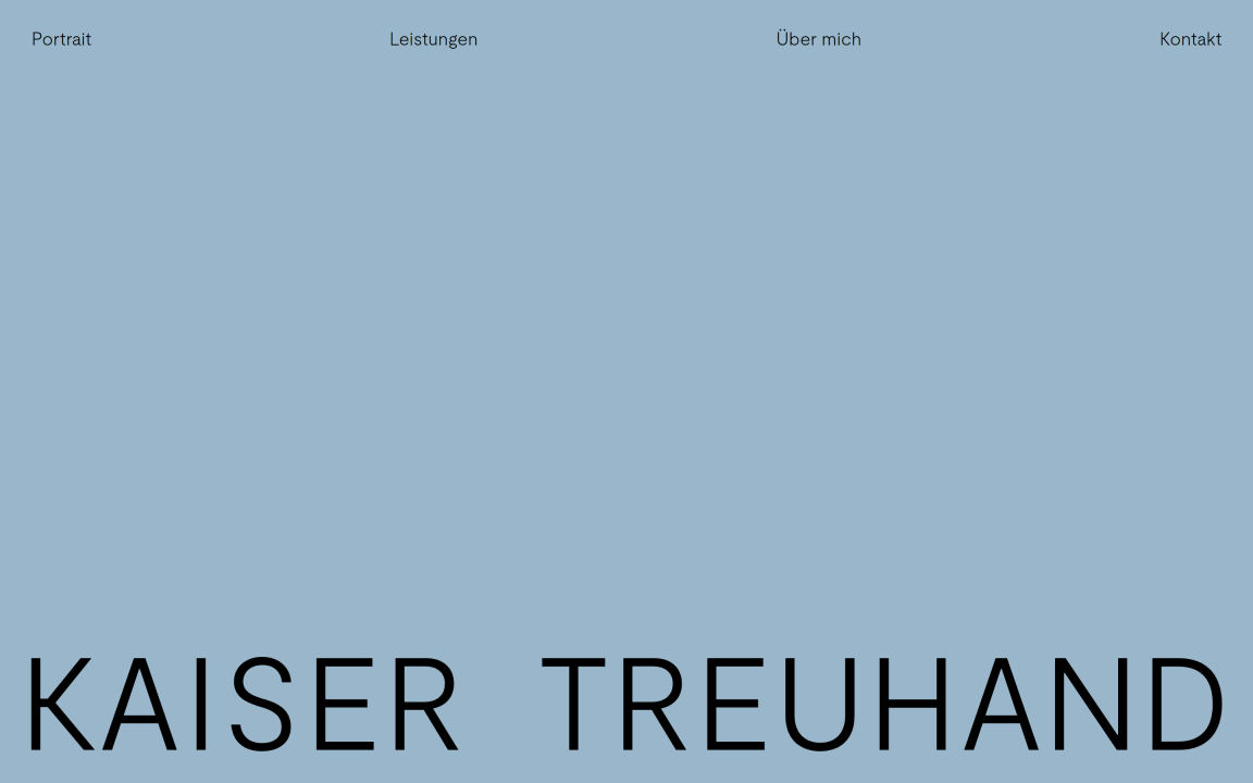 Screenshot Kaiser Treuhand Desktop Home Blau