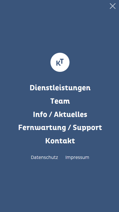 Screenshot Kalberer Treuhand AG Mobile Menu