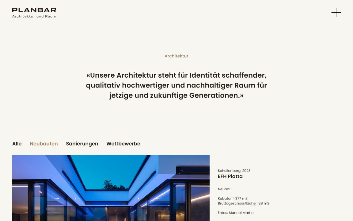 Screenshot Planbar AG Desktop Architektur
