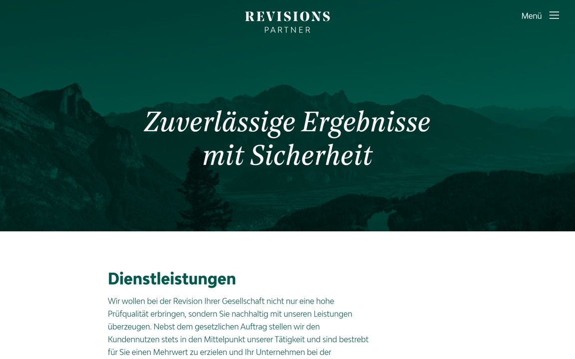 Screenshot RevisionsPartner AG Desktop Dienstleistungen