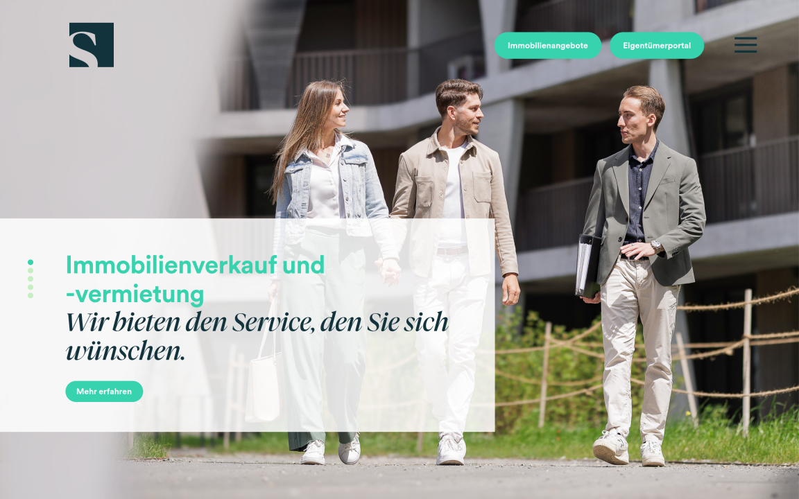 Screenshot der Startseite.