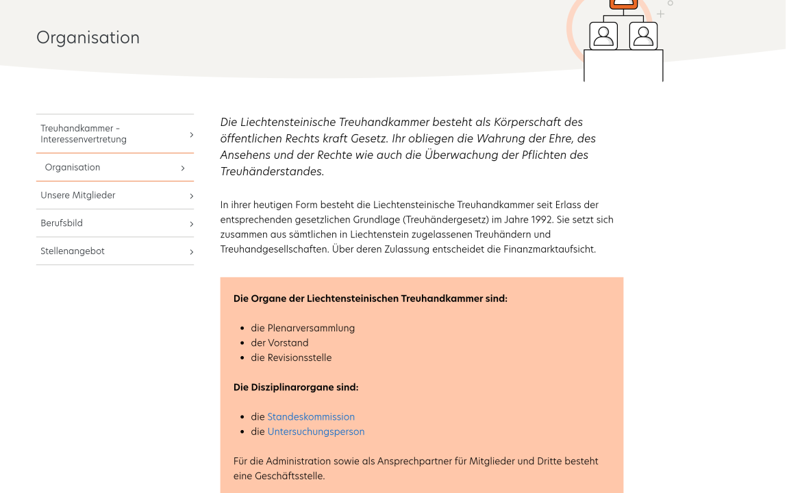Screenshot der Über-uns-Seite.