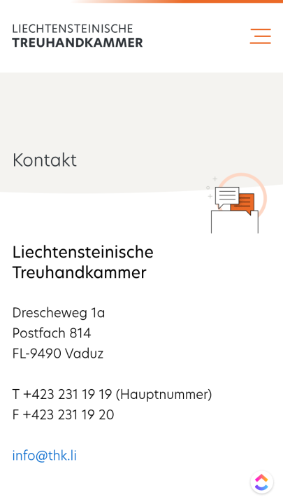 Screenshot der Kontaktseite