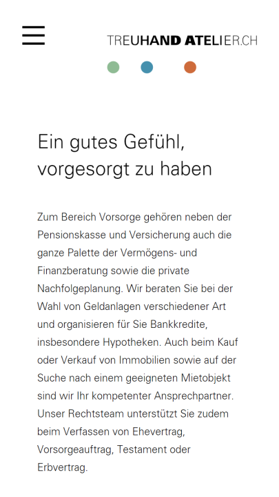 Screenshot Treuhandatelier.ch AG Mobile Vorsorge